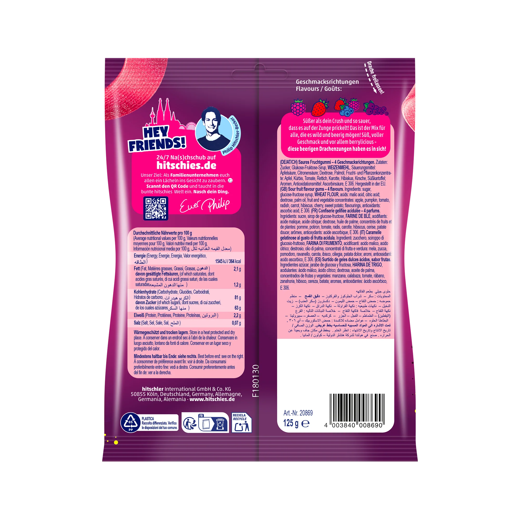 VEGAN Hitschies Beeren Mix 125g (3376)