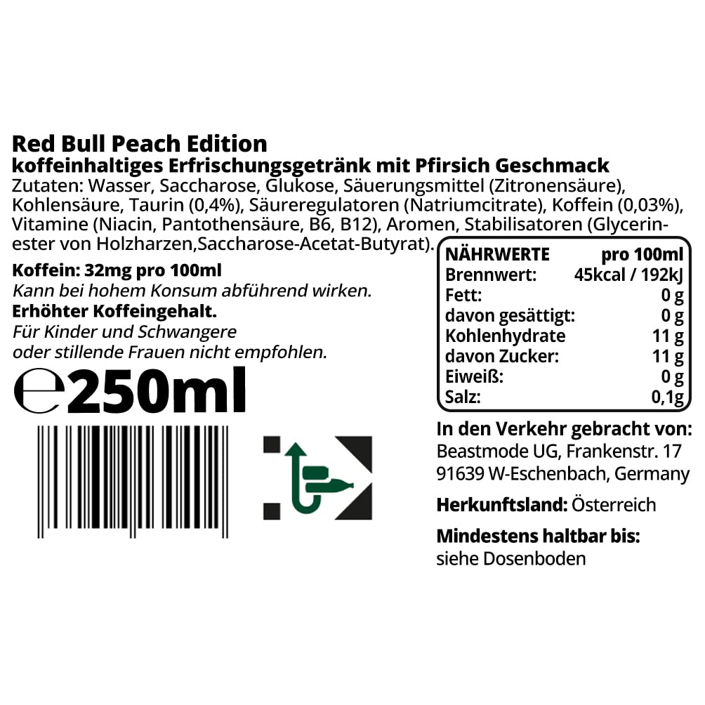 Red Bull Pfirsich 250ml (1522)