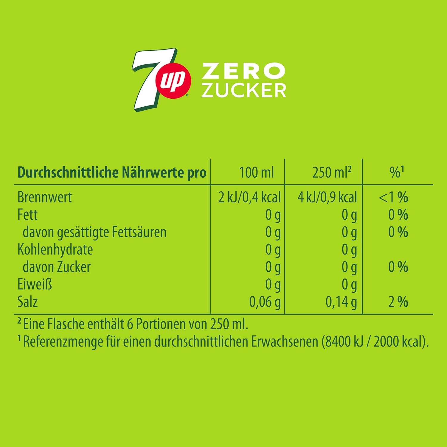 7UP Free Limonade, Zitronen und Limettengeschmack 0,5l (2021)