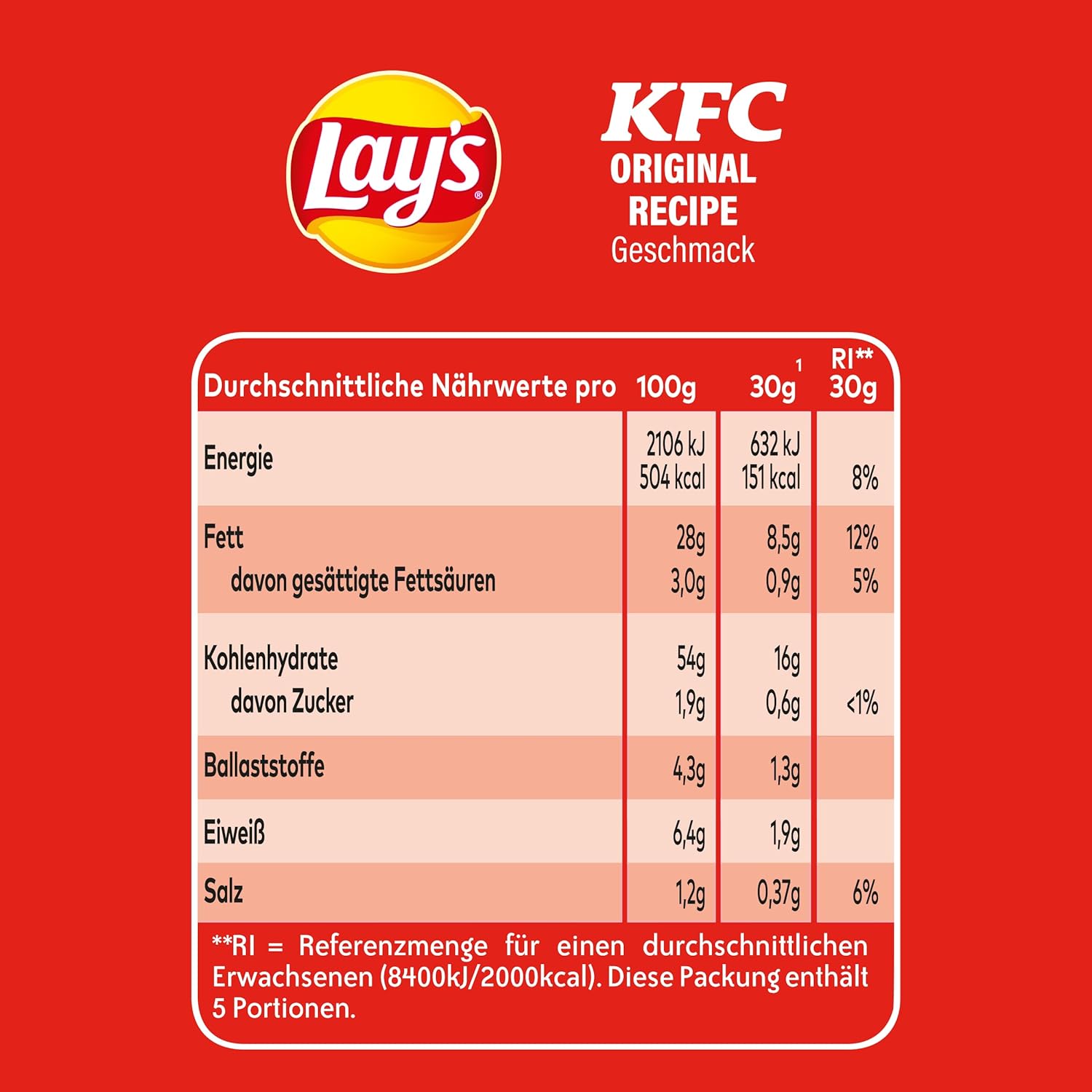 Ürün numarası: 7225 -- Lays KFC Tavuk Cipsi 150g