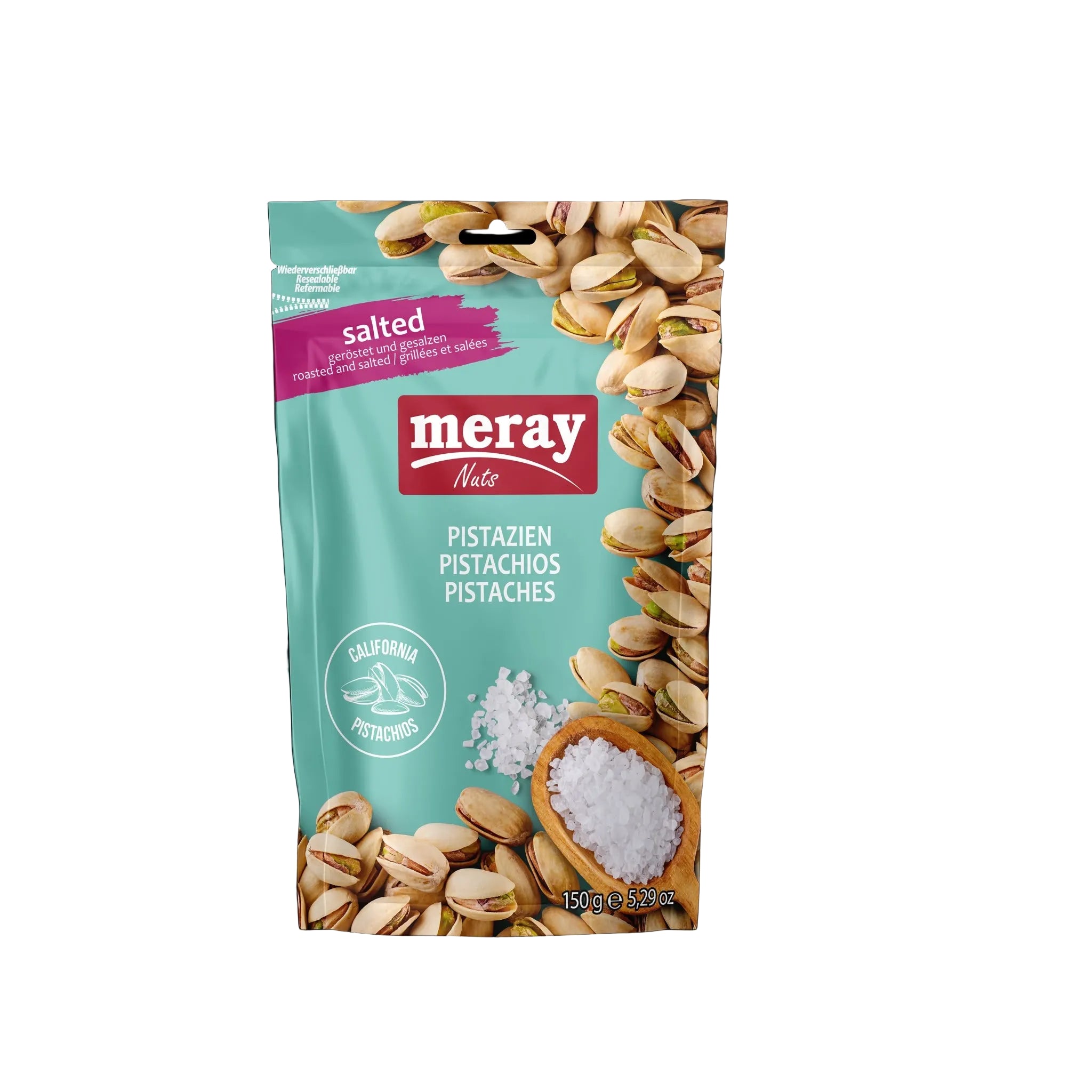 Meray Kaliforniya Fistik Kavrulmus - Kalifornien Pistazien grst. & gslz - 12x150g (1452)