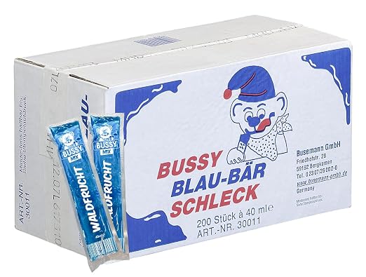 Wassereis Bussy Drinks Blau Bär Waldbeer Cubuk (200x40ml) (2609)