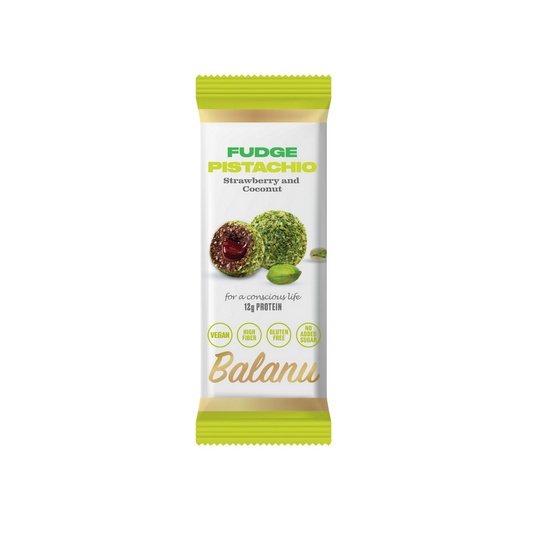 Balanu Fudge Pistachio Strawberry and Coconut  Snack 55g (2220)