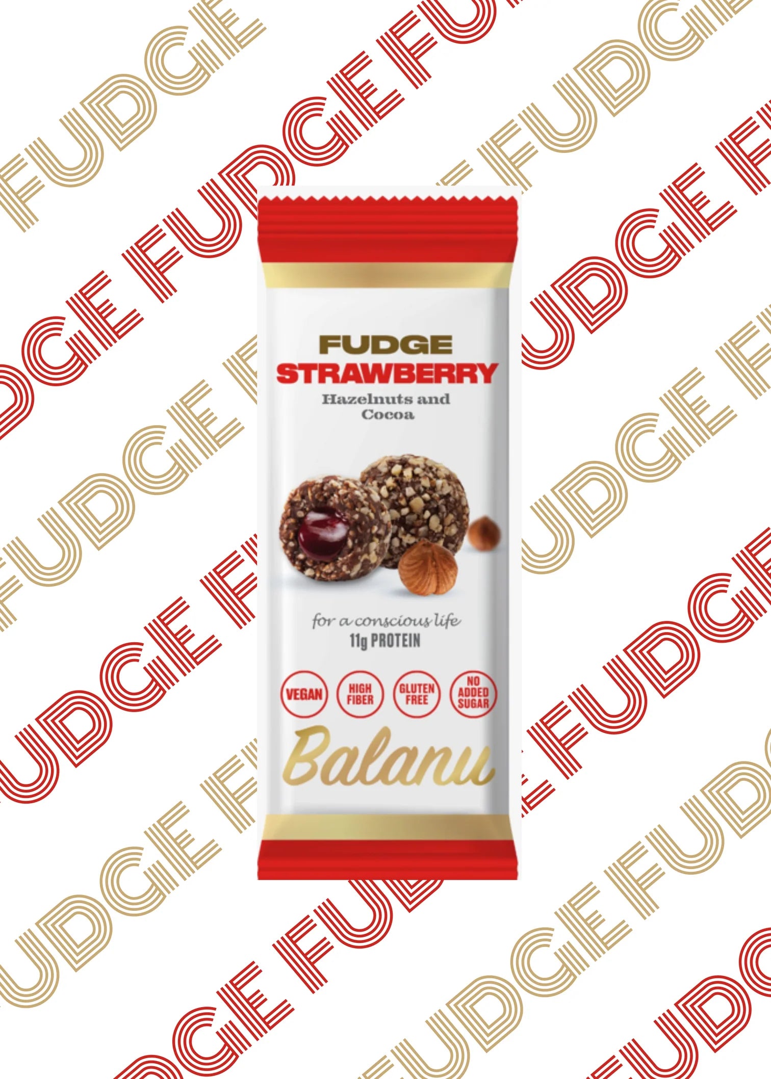 Balanu Fudge Strawberry Hazelnuts and Cocoa 55g (2215)