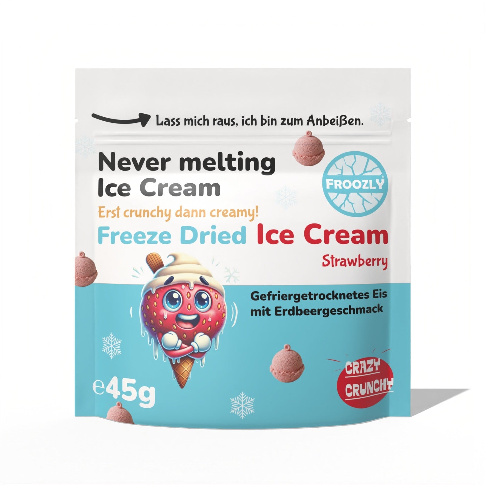 Froozly Gefriergetrocknete Erdbeere-Eiscreme (45g) (7508)