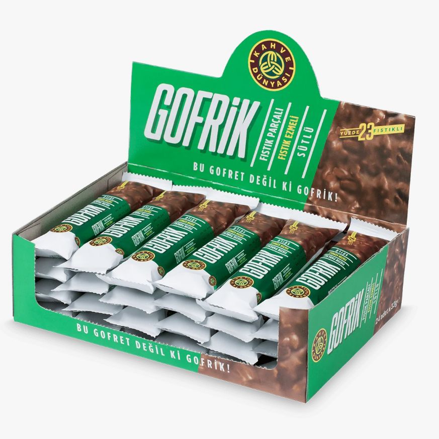 Meray Gofrik Waffelriegel Vollmilch PIstazie (24 stk x 24g ) (4065)