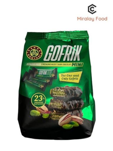 Meray Gofrik Mini Multipack  Waffelriegel Zartbitter PIstazie  (12x10x 12,5g) (4079)