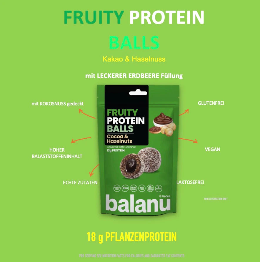 Balanu Fruity Protein Balls Cocoa & Hazelnuts 110 g (2255A)