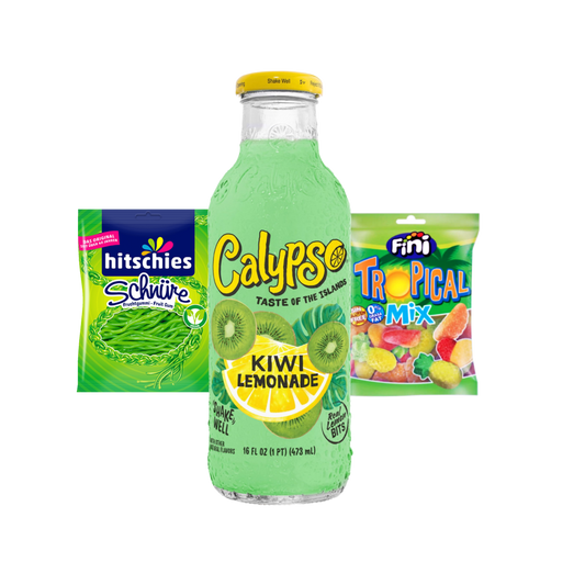 Calypso Kiwi Lemonade & Hitschies Schnüre Apfel & Fini Tropical Mix Bundle