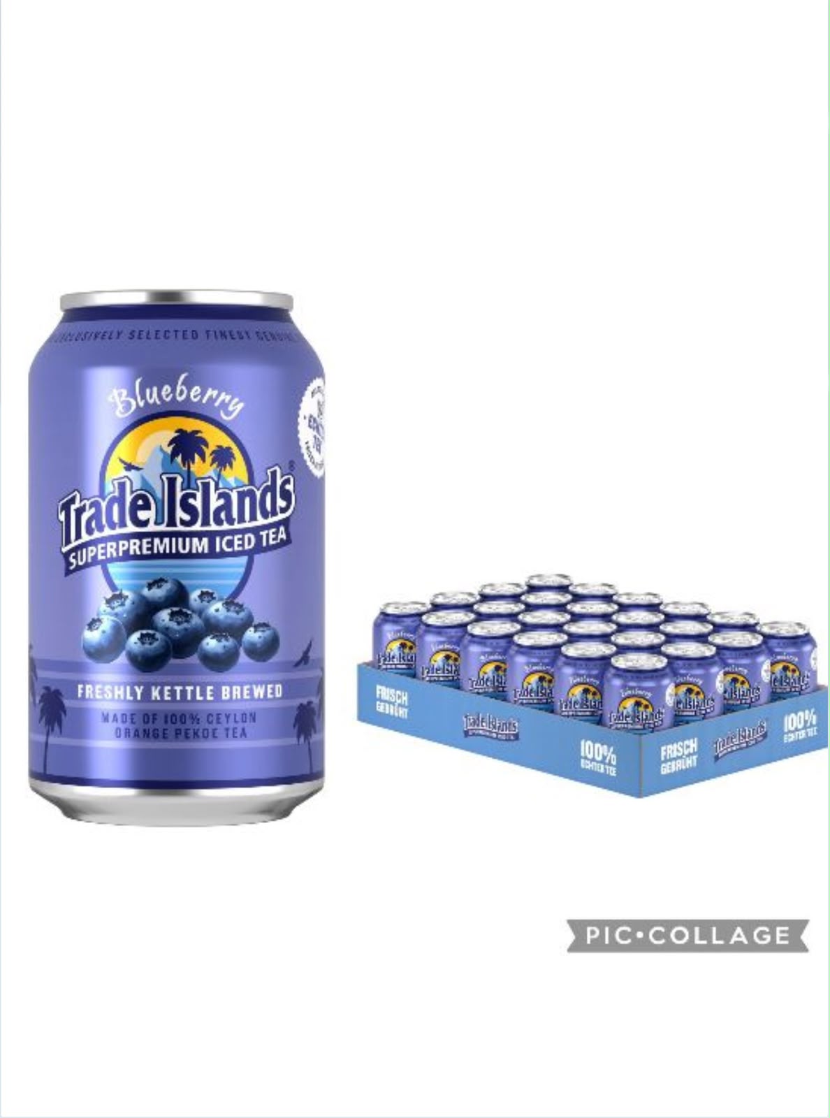 Trade Islands Eistee Blueberry/Blaubeere Dose mit Pfand (24x 0,33 L) (1268)