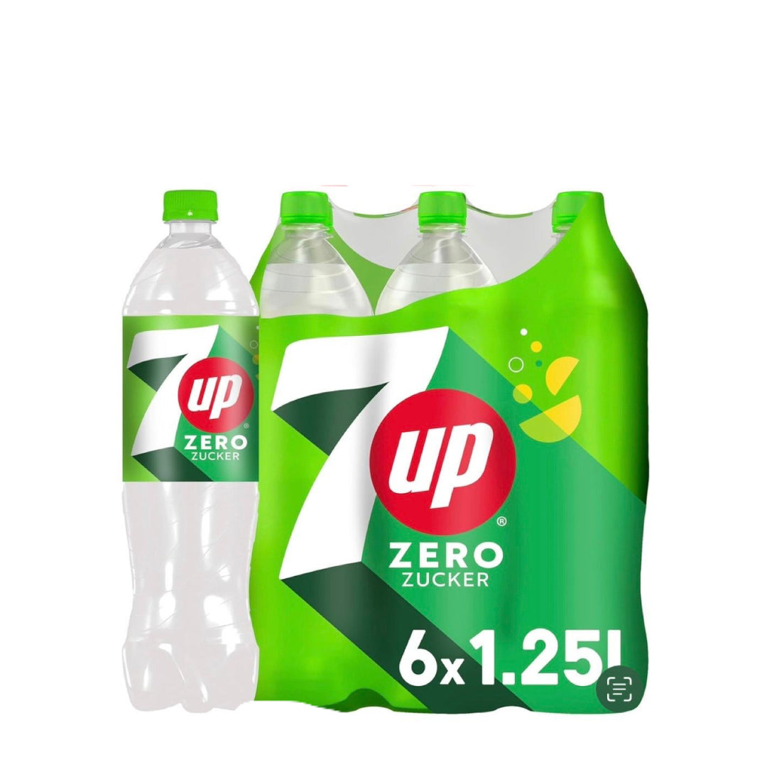 7UP ZERO Free Limonade, Zitronen und Limettengeschmack PET mit Pfand 1,25 (1880)