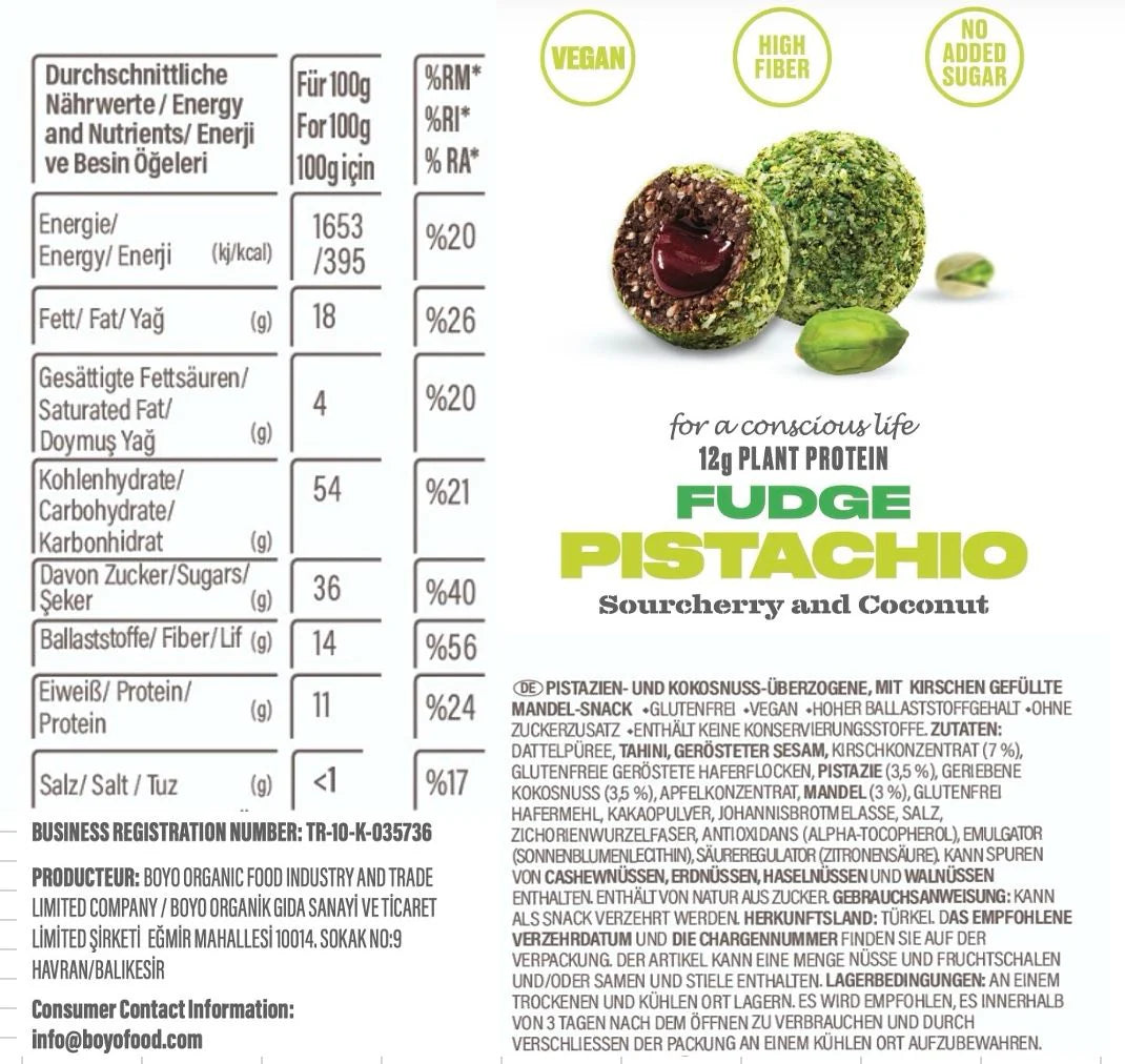 Balanu Fudge Pistachio Strawberry and Coconut Snack 110g (2263)