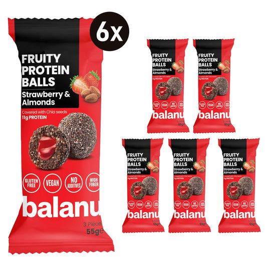 Balanu Fruity Protein Balls Strawberry & Almonds 55 g x 6