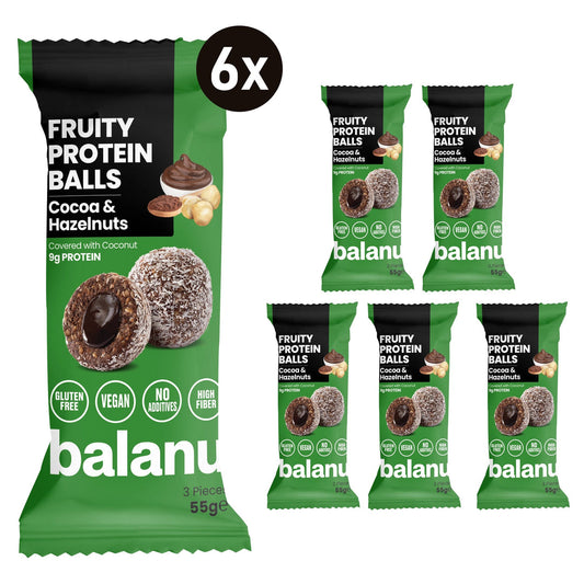 Balanu Fruity Protein Balls Cocoa & Hazelnuts 55 g x 6 (2203)