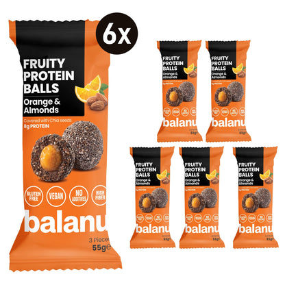 Balanu Fruity Protein Balls Orange & Almonds 55 g × 6 (2205)